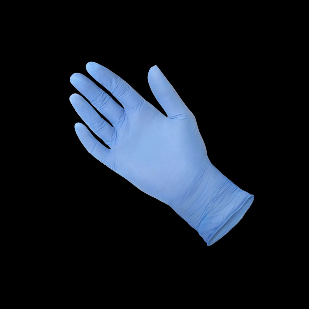 Touche de douceur 0505 Gants jetables en nitrile, taille M, Bleu foncé