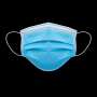 Masque chirurgical Type IIR - 3 plis à élastiques Bleu - Boîte de 50