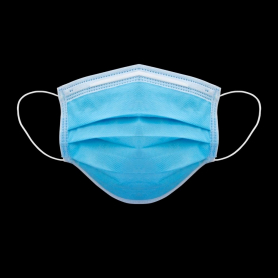 Masque chirurgical Type IIR - 3 plis à élastiques Bleu - Boîte de 50