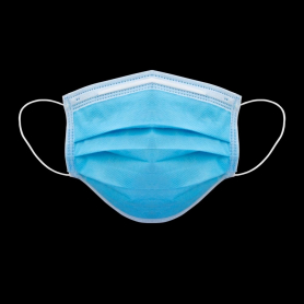 Masque chirurgical Type IIR - 3 plis à élastiques Bleu - Boîte de 50