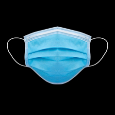 Masque chirurgical Type IIR - 3 plis à élastiques Bleu - Boîte de 50