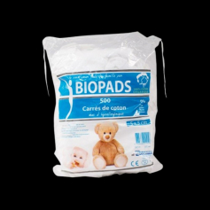 Carrés de coton Biopads 5x5cm - sachet de 500