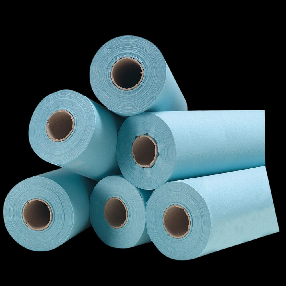 Drap d'examen bleu double épaisseur plastifié