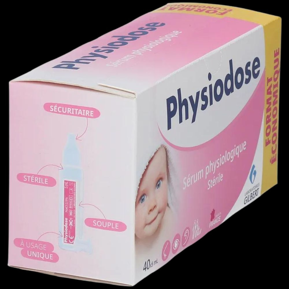 Sérum physiologique stérile Physiodose - Laboratoires Gilbert